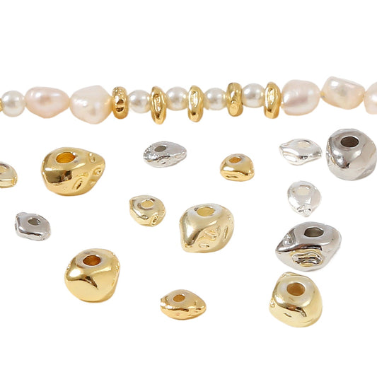 18K Gold Plated Irregular Spacer Beads