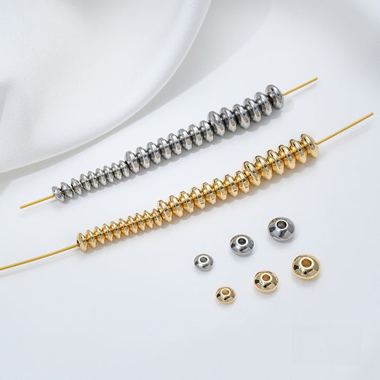 Tarnish-Resistant Titanium Steel Spacer Beads | Stainless Steel Jewelry Making Supplies (Abacus/Flying Saucer Shape)
