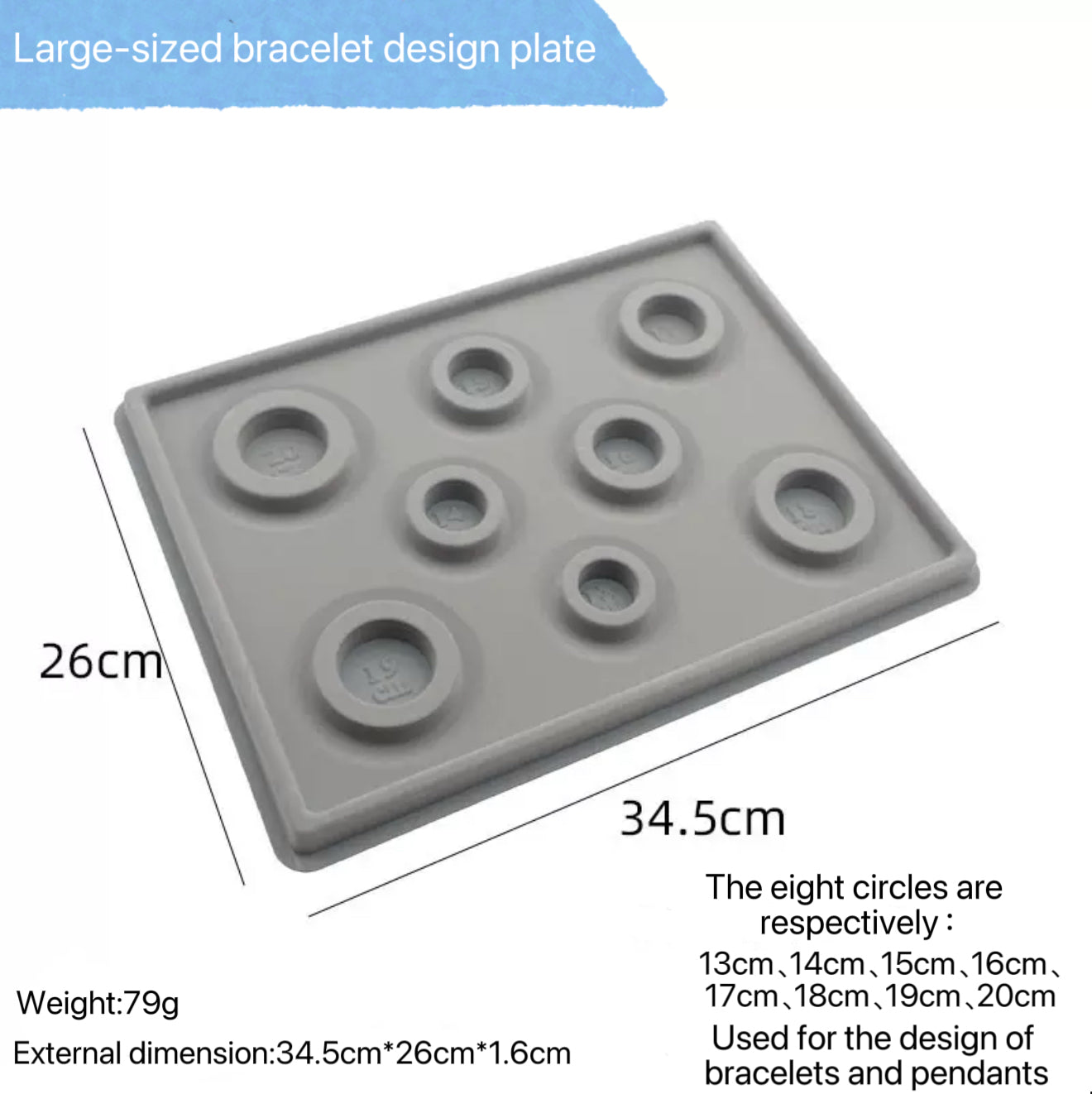 Large-sized bracelet design plate
