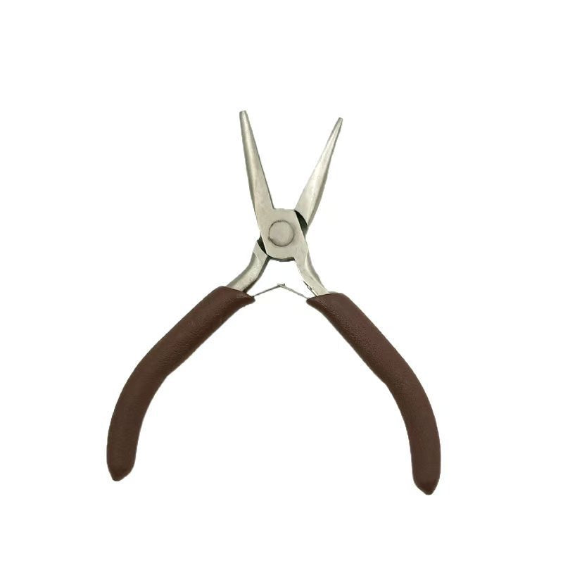 Coffee-colored beaded wire winding pliers