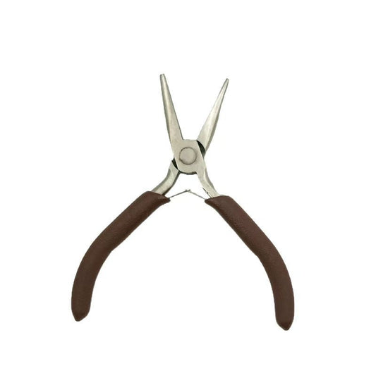 Coffee-colored beaded wire winding pliers
