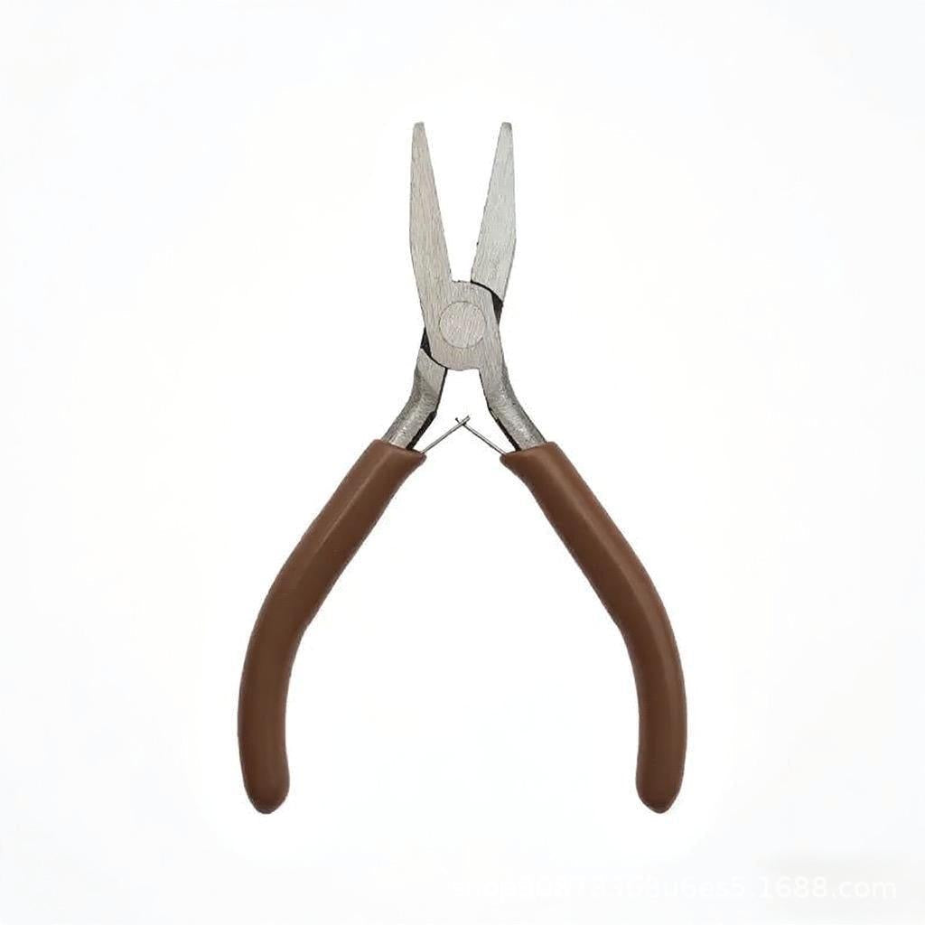 Coffee-colored beaded wire winding pliers