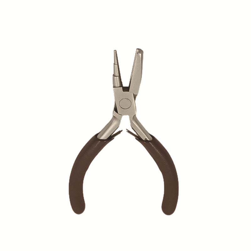 Coffee-colored beaded wire winding pliers