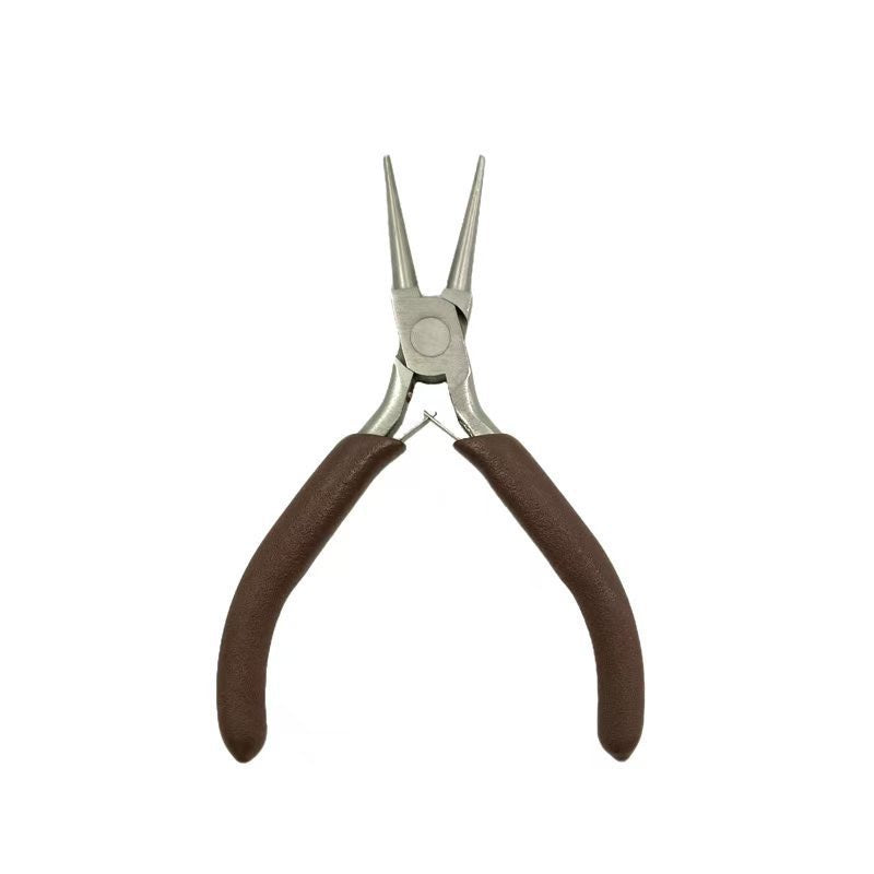 Coffee-colored beaded wire winding pliers