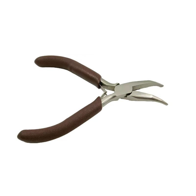 Coffee-colored beaded wire winding pliers