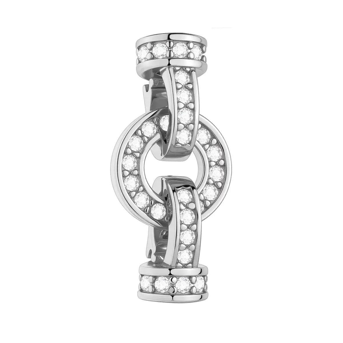 S925 pure silver diamond-encrusted single-row buckle