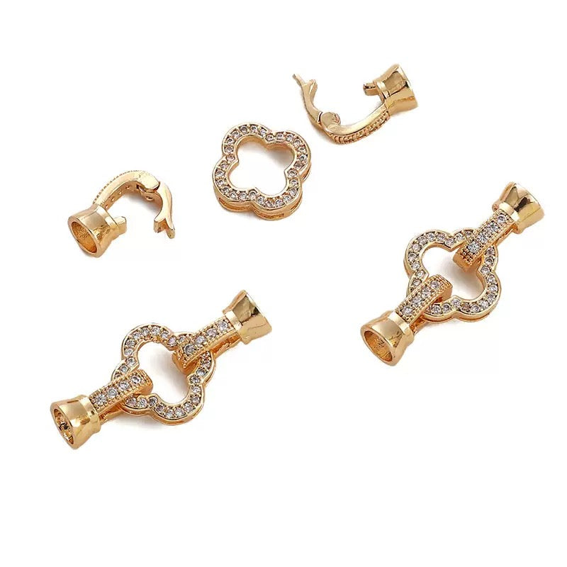 Copper-plated micro-inlaid zircon connection holes