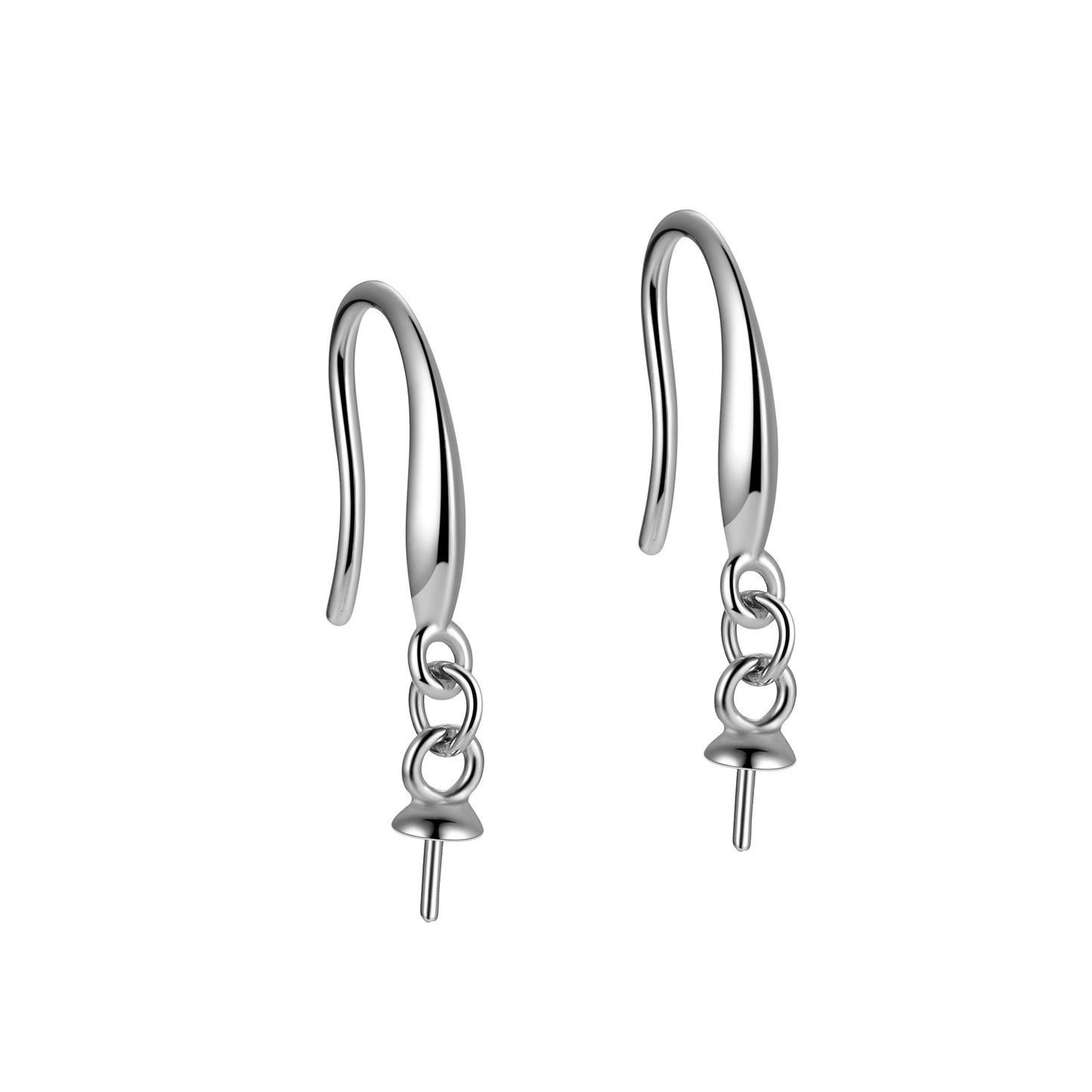 S925 Sterling Silver Plain Bezel Ear Hooks