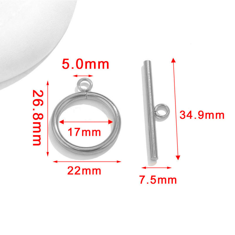 Rust-Proof Stainless Steel OT Clasp | Polished Round End Clasp for DIY Necklaces/Bracelets - Easy-Use Jewelry Findings