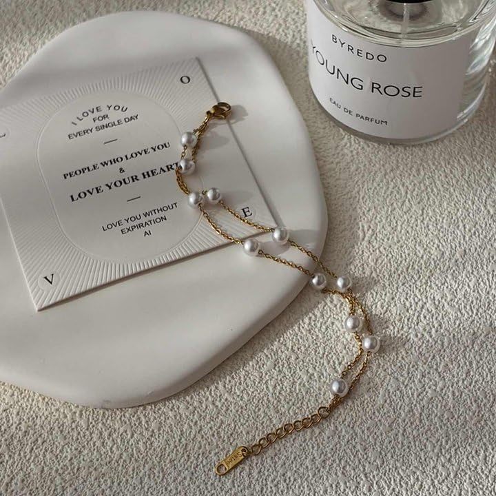 Women's Elegant Gold Pearl Bracelet - Dainty Layered Chain Jewelry Perfect Gift for Her