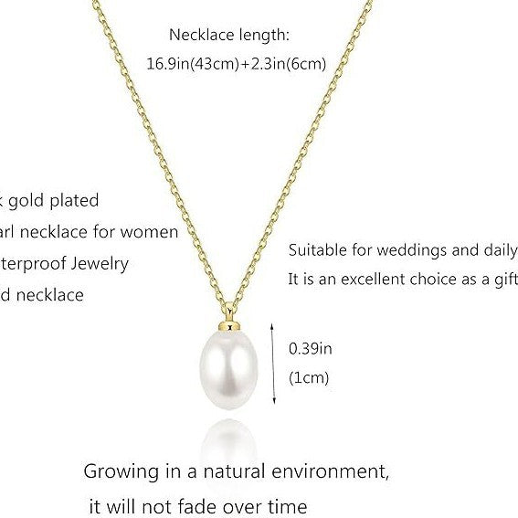 Titanium Steel Pearl Necklace - Unisex Mid-Length Sweater Chain Versatile Pendant Collar Chain