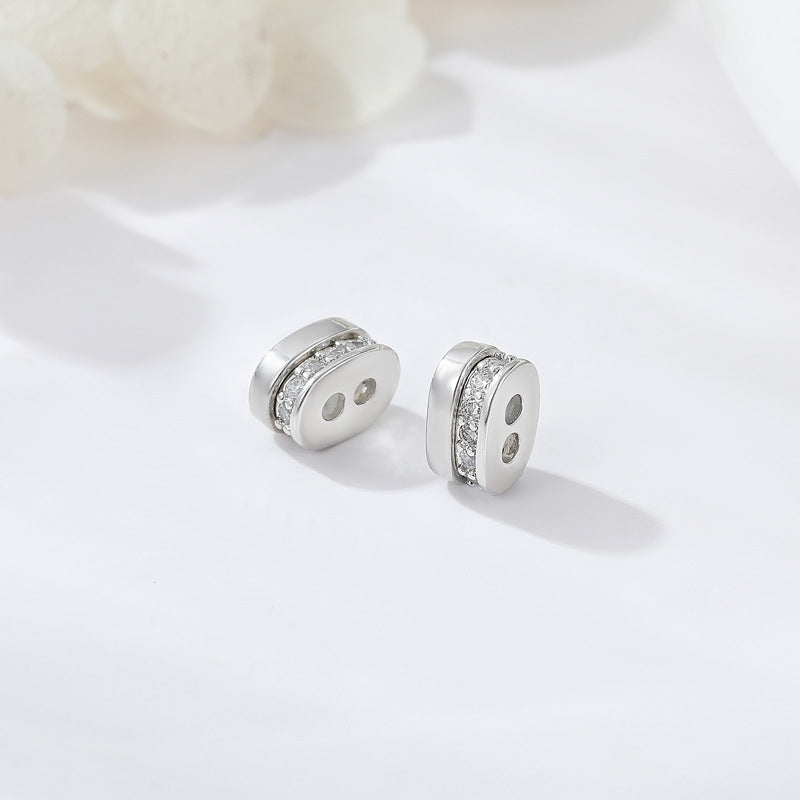 Palladium-gold double-hole rubber stopper positioning zircon regulating beads