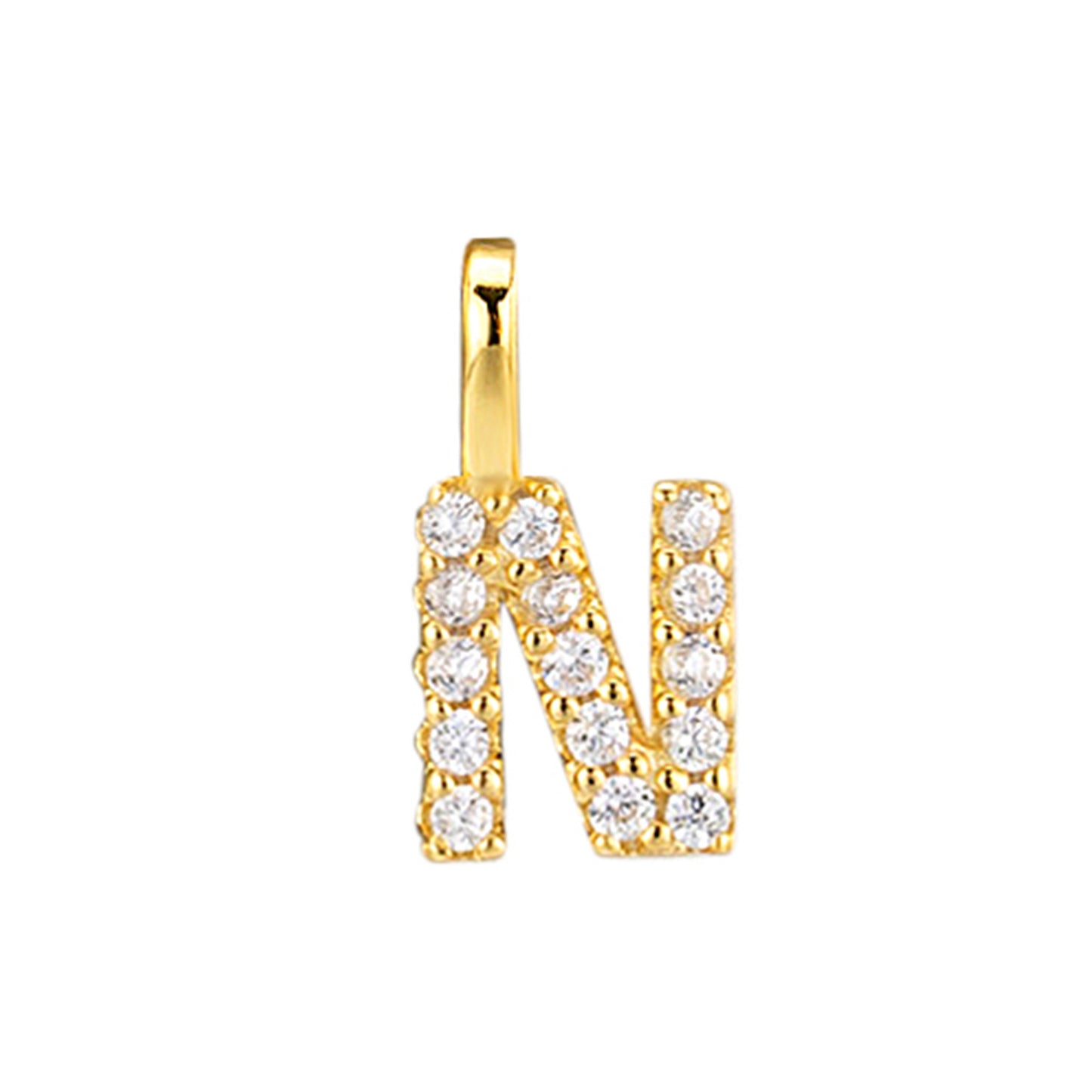 S925 Sterling Silver Custom Name Letter Pendants | Full Zircon Initial Necklaces