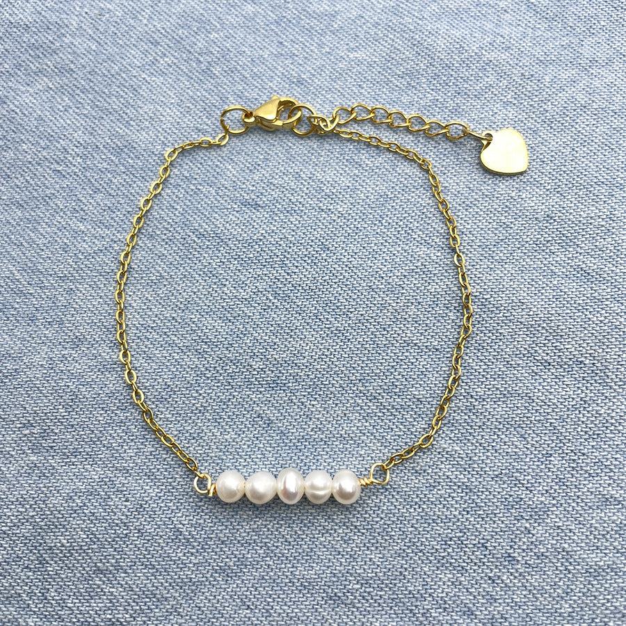 18K Gold Plated Titanium Steel - Tarnish Resistant Natural Freshwater Pearl Necklace