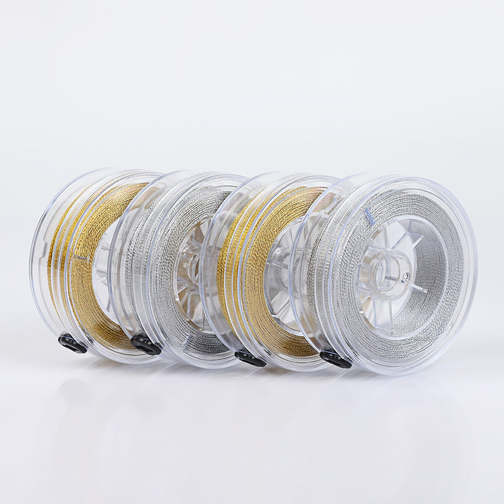 High Elasticity Polyester Gold Silver Beading Cord - Wear-Resistant Durable String for DIY Jewelry Bracelets Necklaces