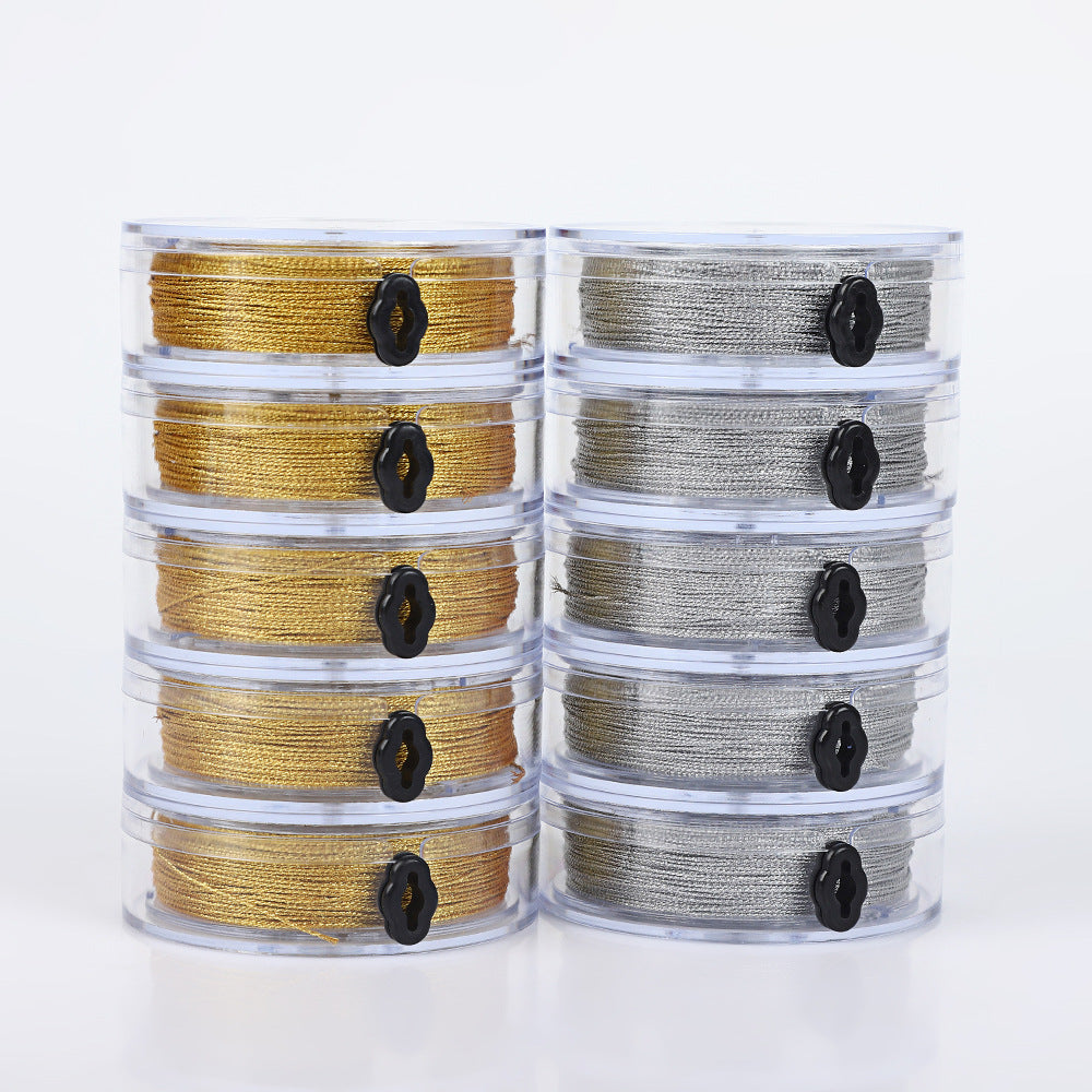 High Elasticity Polyester Gold Silver Beading Cord - Wear-Resistant Durable String for DIY Jewelry Bracelets Necklaces