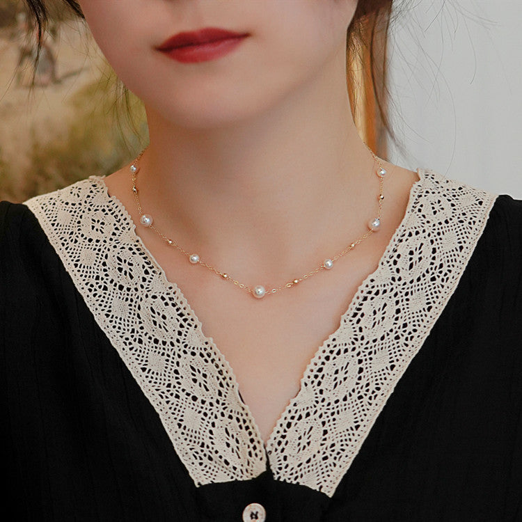 Natural Freshwater Pearl Starry Sky Necklace - Small - Batch Fashionable Collarbone Chain