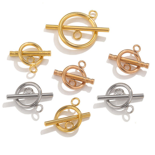 Rust-Proof Stainless Steel OT Clasp | Polished Round End Clasp for DIY Necklaces/Bracelets - Easy-Use Jewelry Findings