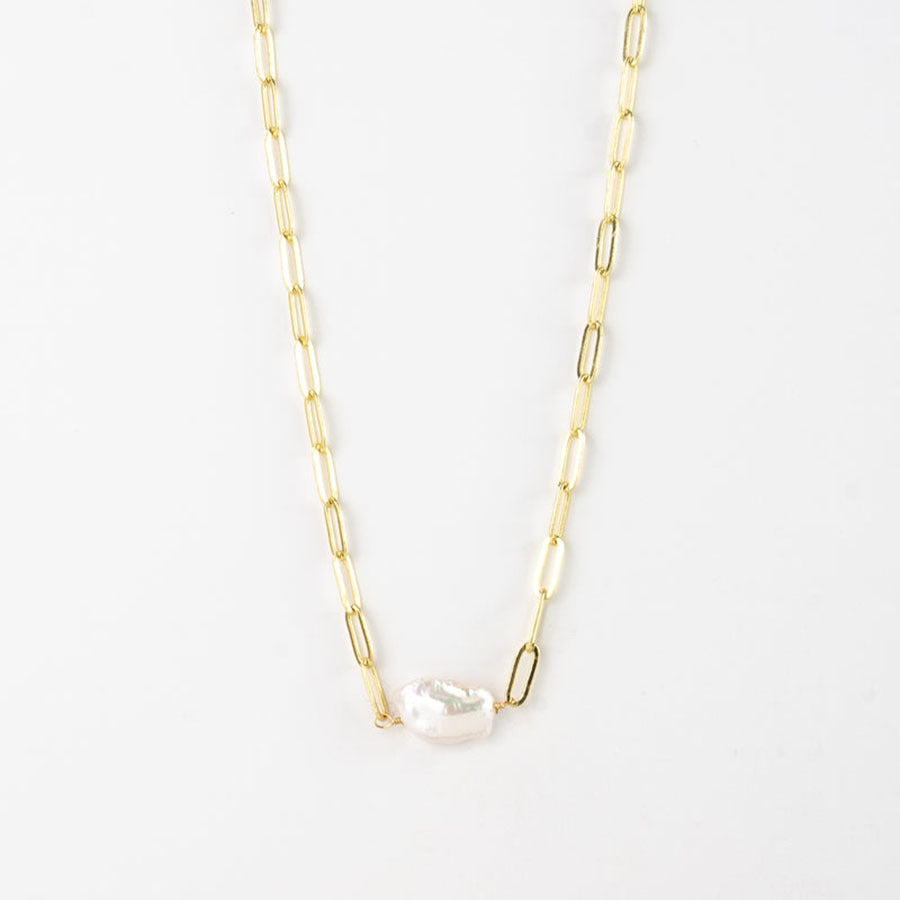 18K Gold Plated Titanium Steel - Tarnish Resistant Natural Freshwater Pearl Necklace