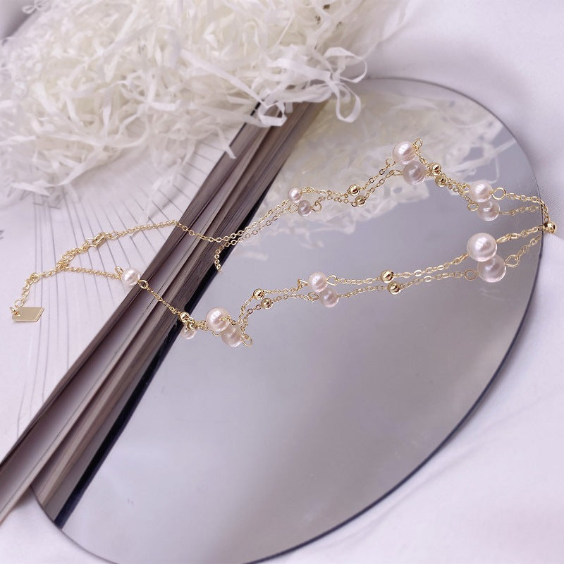 Natural Freshwater Pearl Starry Sky Necklace - Small - Batch Fashionable Collarbone Chain