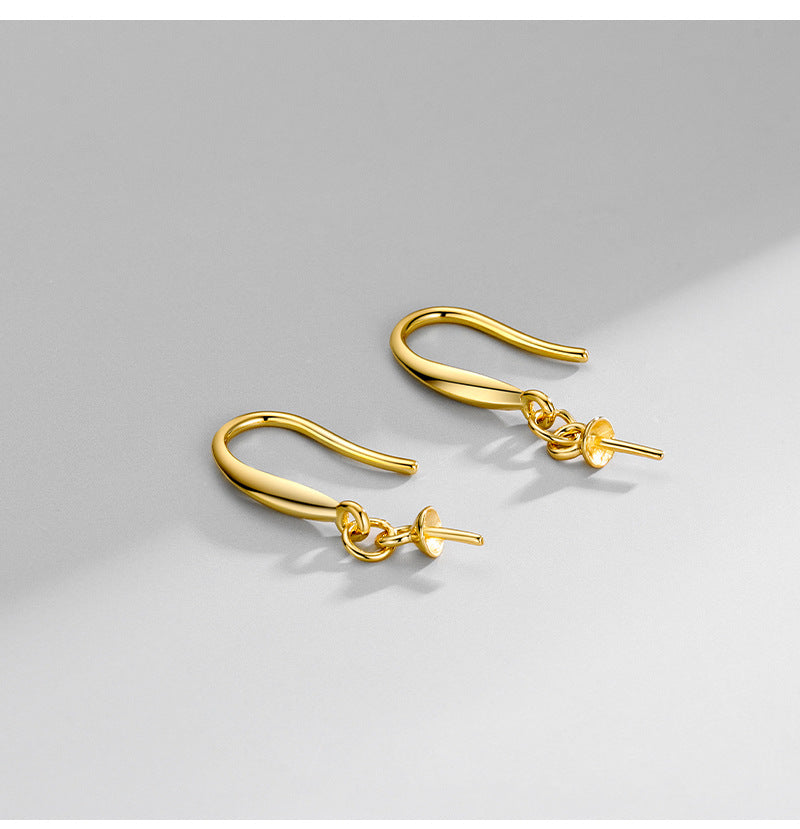 S925 Sterling Silver Plain Bezel Ear Hooks