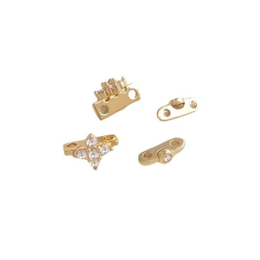 14K Gold Filled Double-Hole CZ Spacer Beads