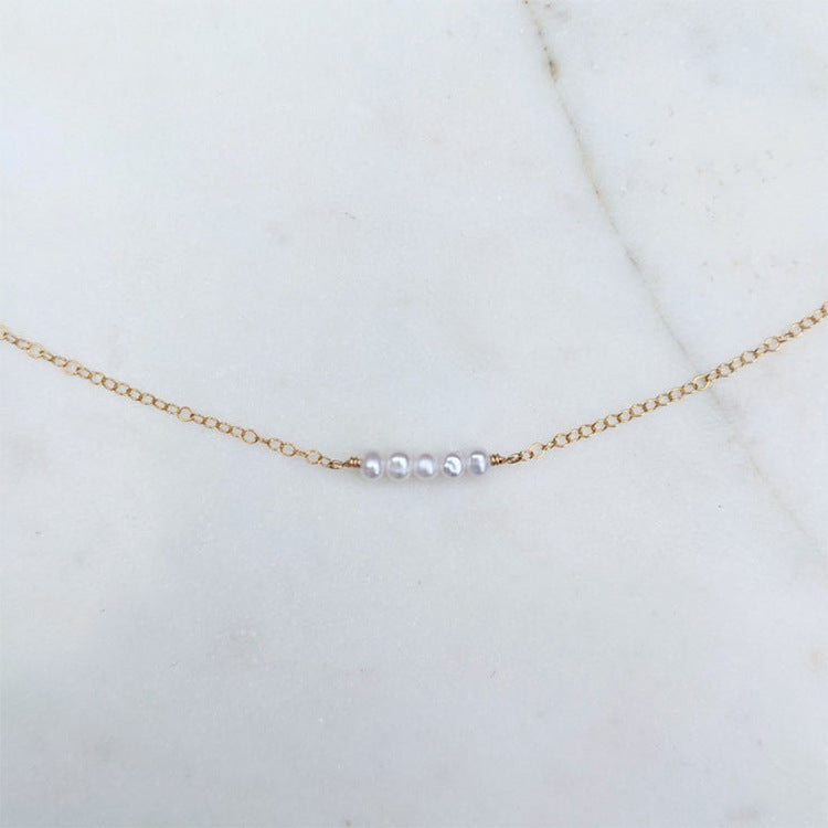 18K Gold Plated Titanium Steel - Tarnish Resistant Natural Freshwater Pearl Necklace