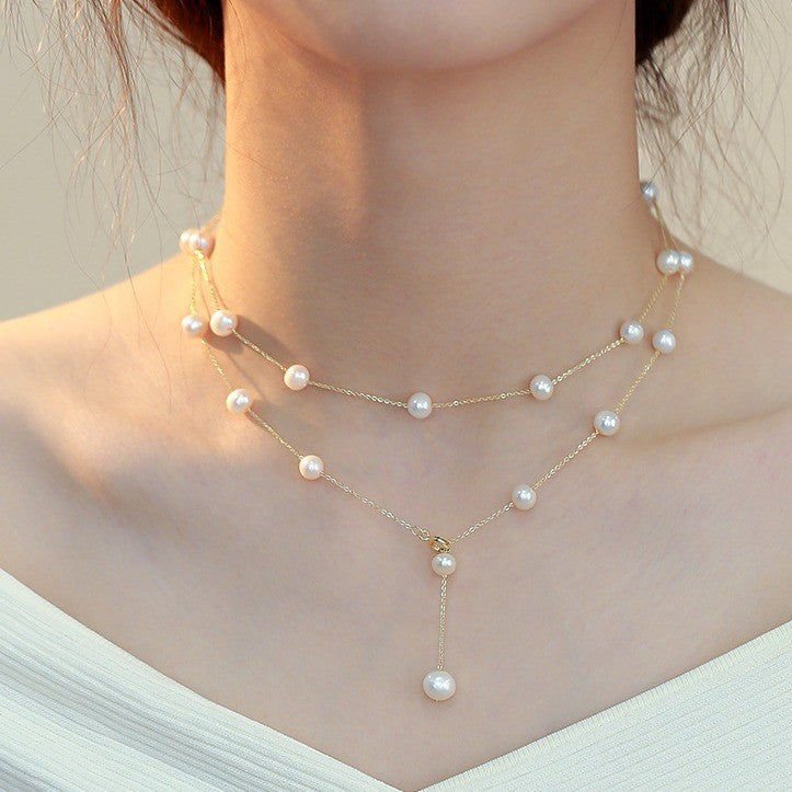 Natural Freshwater Pearl Starry Sky Necklace - Small - Batch Fashionable Collarbone Chain