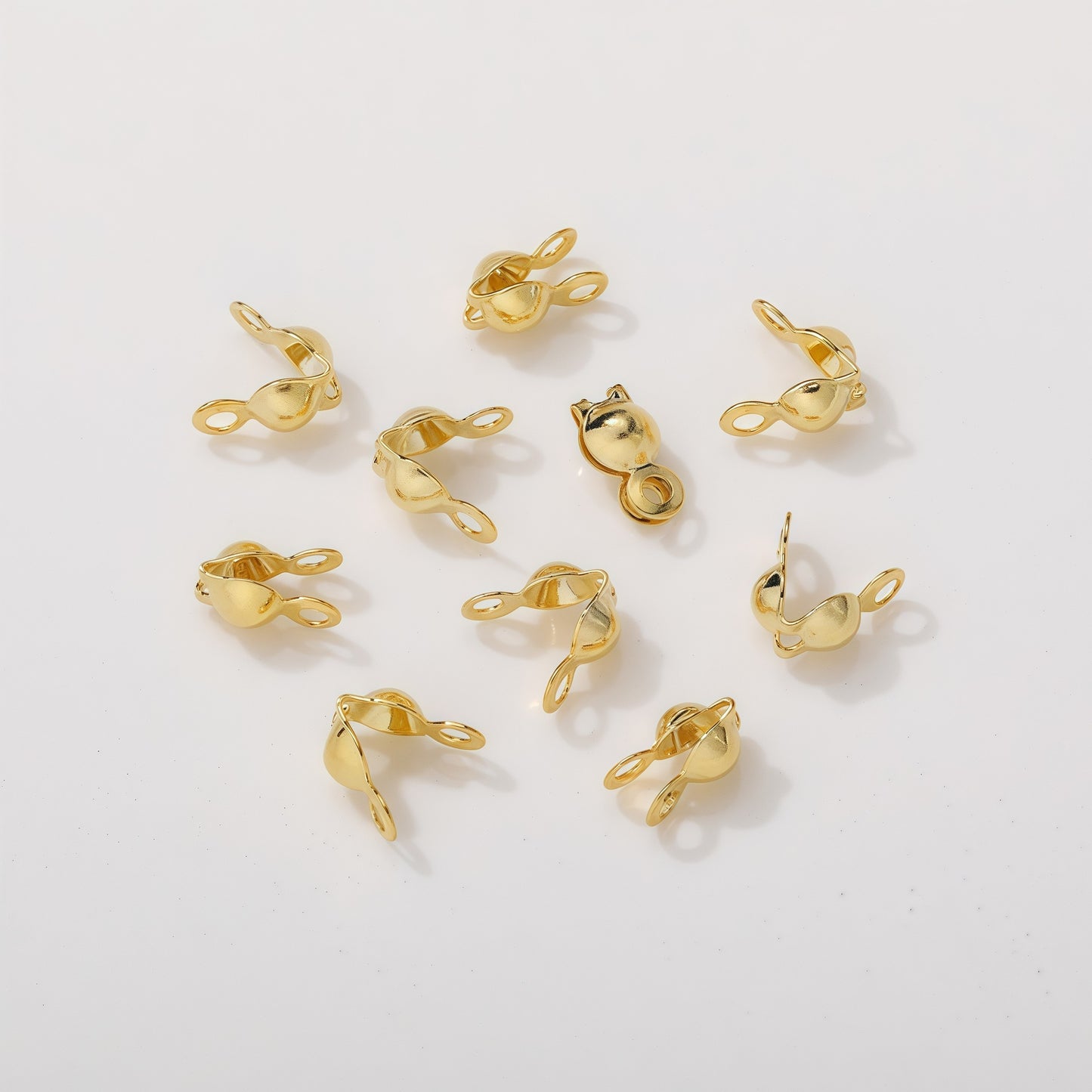 14K Gold Plated Positioning Tube End Clasps | Wholesale DIY Jewelry Findings for Necklaces/Bracelets - Crushable Beads