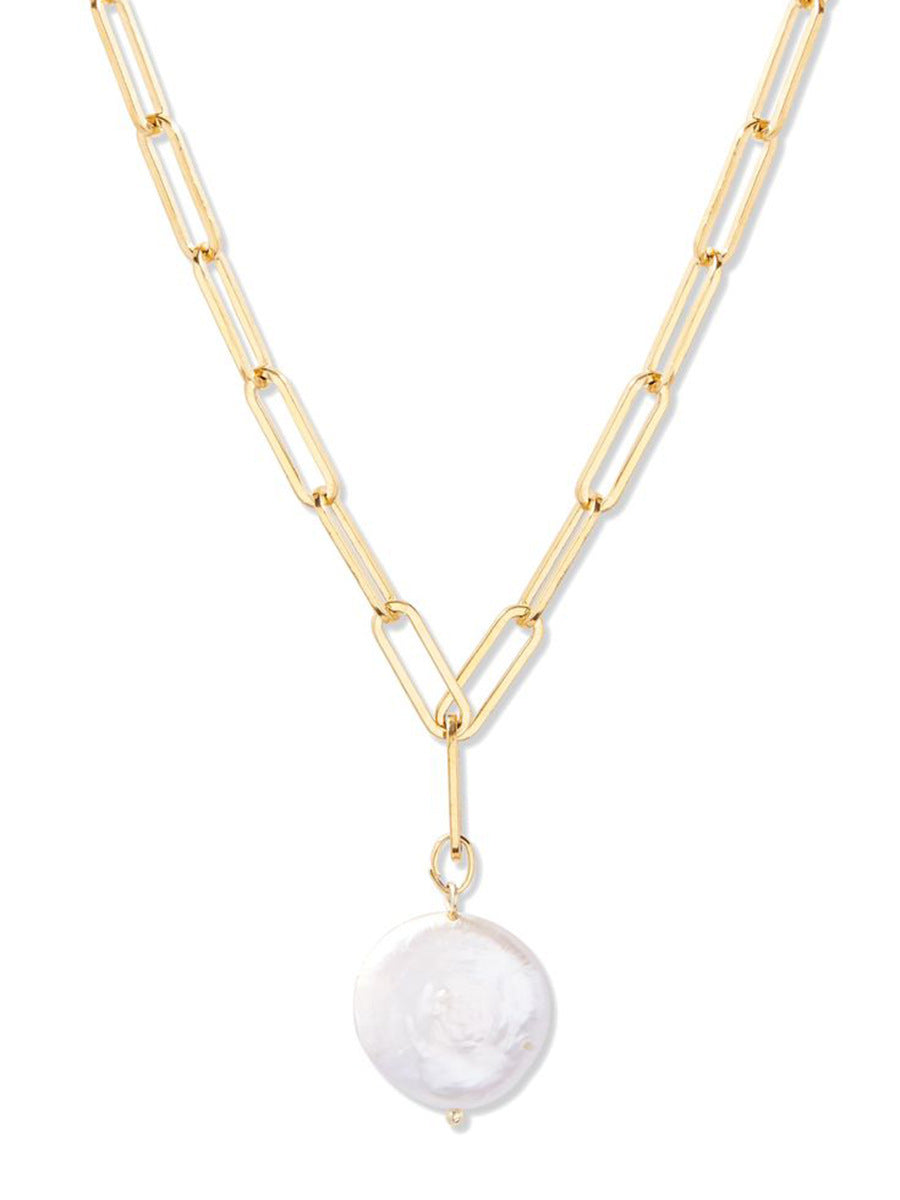 18K Gold Plated Titanium Steel - Tarnish Resistant Natural Freshwater Pearl Necklace