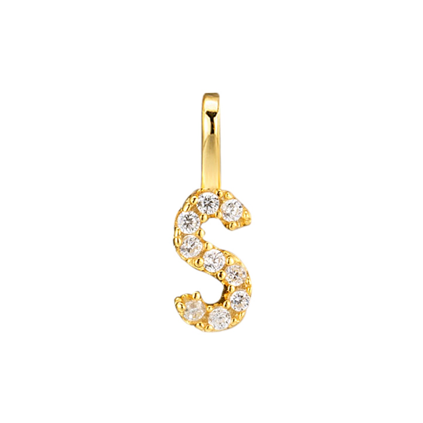 S925 Sterling Silver Custom Name Letter Pendants | Full Zircon Initial Necklaces