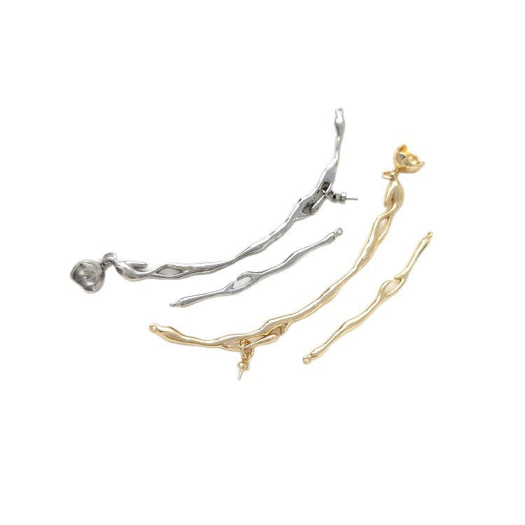 14K Gold Plated Lava Texture Branch Connectors