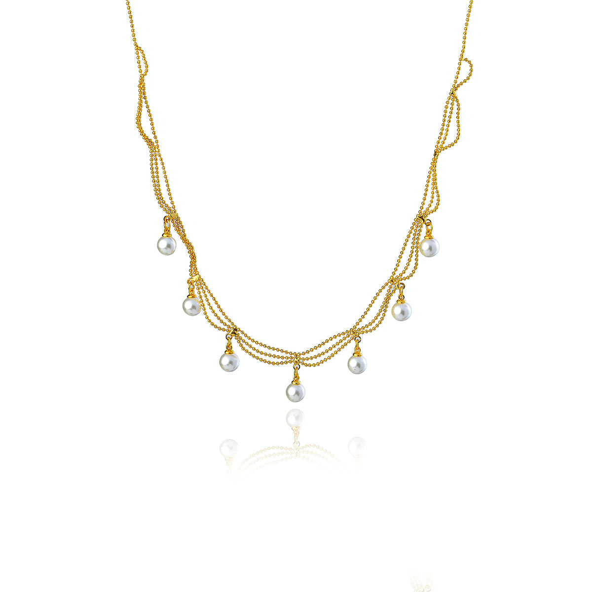 Natural Freshwater Pearl Necklace - Gold Tassel Retro Palace Lace Luxury Collar Chain