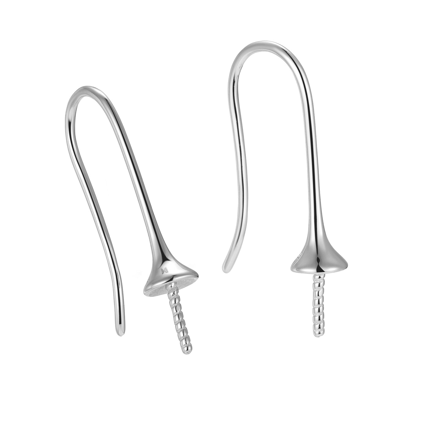 S925 Sterling Silver Gold-Plated U-Shaped Earring Bases -DIY Stud Settings for Pearls Gemstones