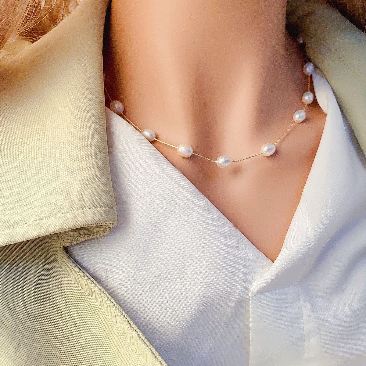Natural Freshwater Pearl Starry Sky Necklace - Small - Batch Fashionable Collarbone Chain