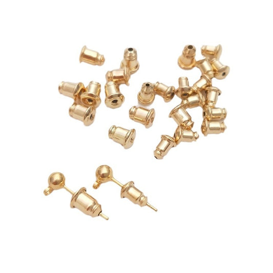Tarnish-Resistant USA 14K Gold Plated Bullet-Shaped Silicone Ear Backs | DIY Earring Findings for Studs/Pins