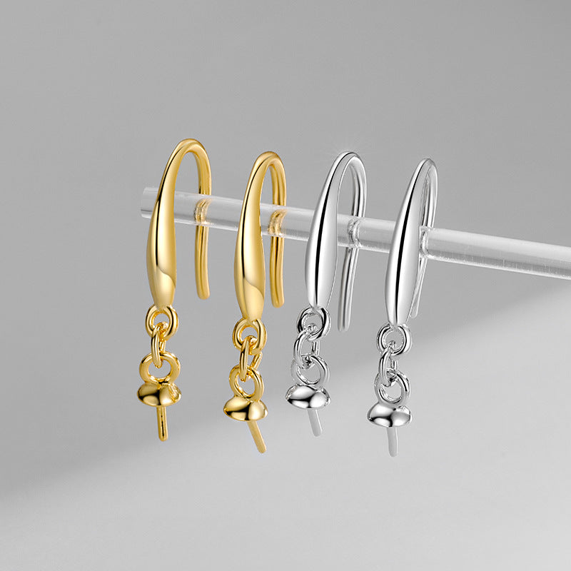 S925 Sterling Silver Plain Bezel Ear Hooks