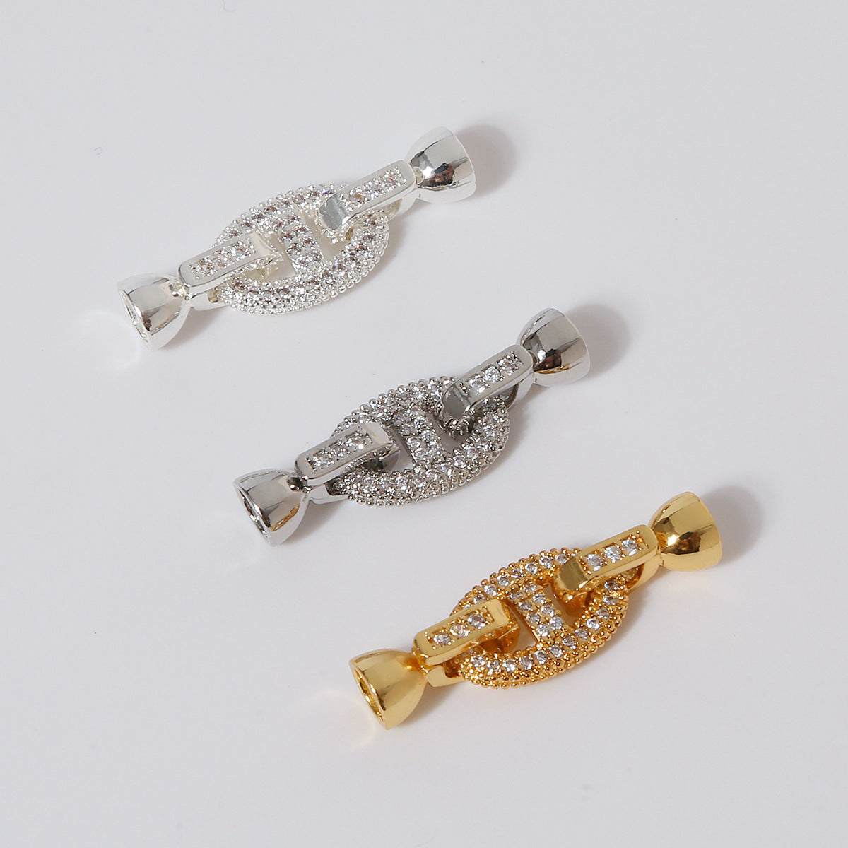 18K Gold Plated Zircon Pearl Clasps