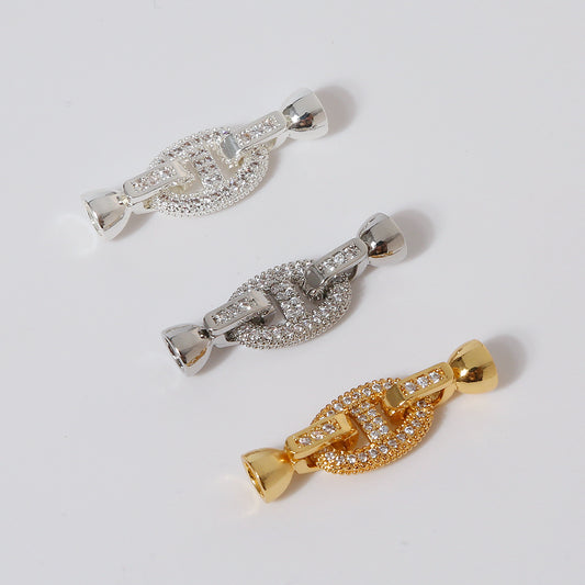 18K Gold Plated Zircon Pearl Clasps