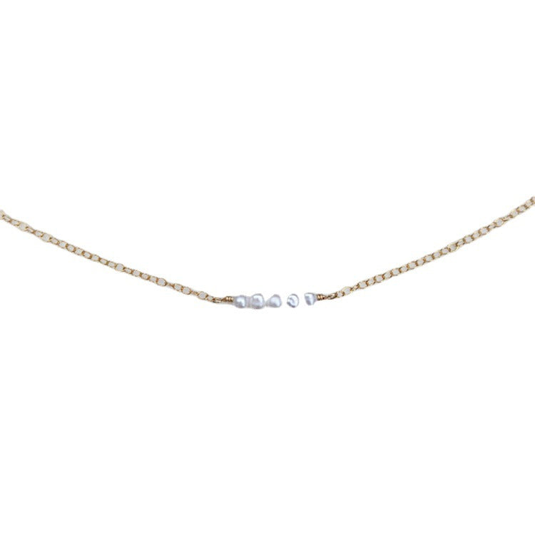 18K Gold Plated Titanium Steel - Tarnish Resistant Natural Freshwater Pearl Necklace