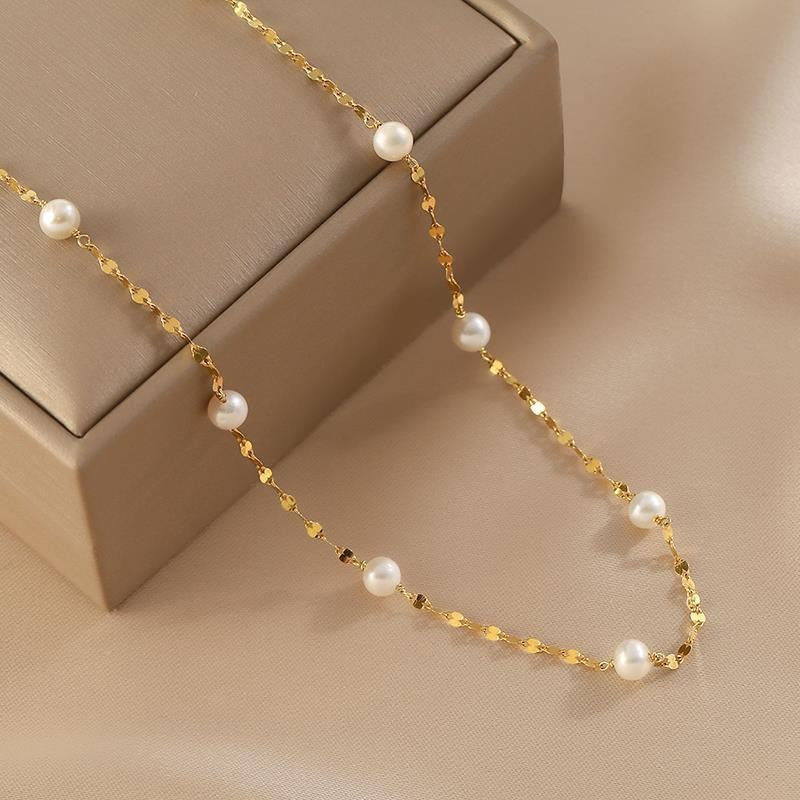 Natural Freshwater Pearl Starry Sky Necklace - Small - Batch Fashionable Collarbone Chain
