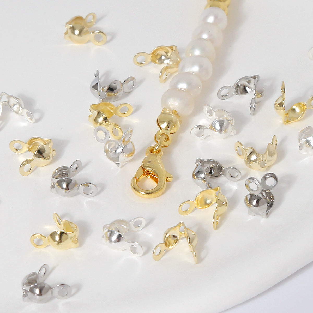 18K Gold Plated Copper Double-Hole Jewelry Clasps