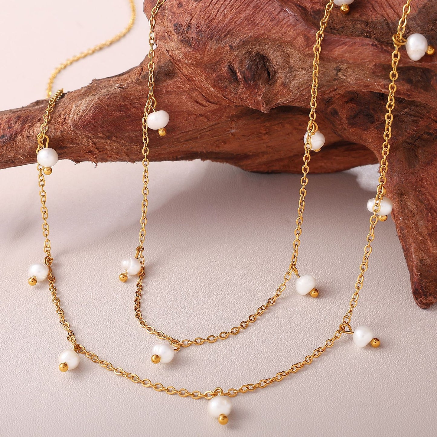French Ins Style Pearl Layered Choker - Sweet Girl Gentle Light Luxury Collarbone Chain