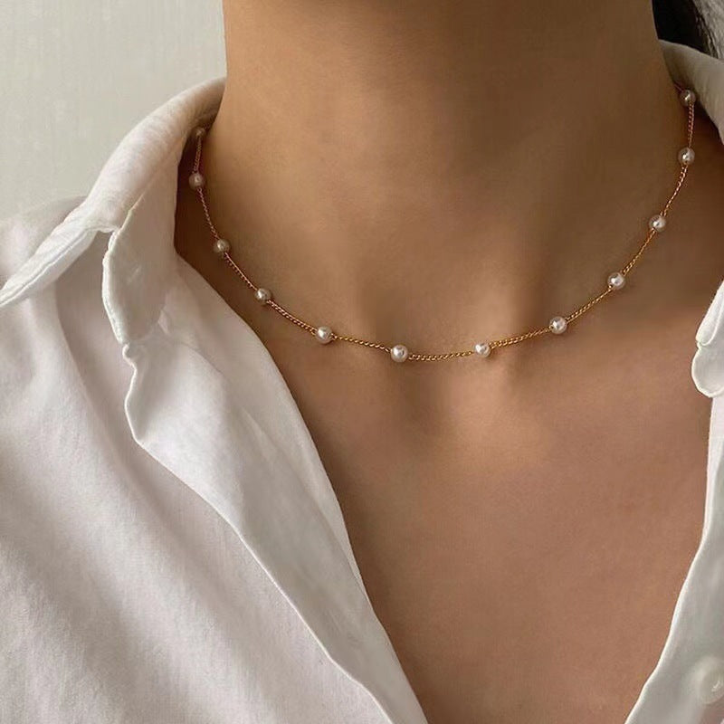 4mm Pearl Choker - Ins Minimalist Style Ready Stock