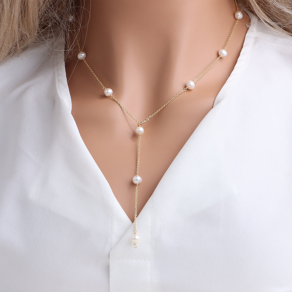 Natural Freshwater Pearl Starry Sky Necklace - Small - Batch Fashionable Collarbone Chain