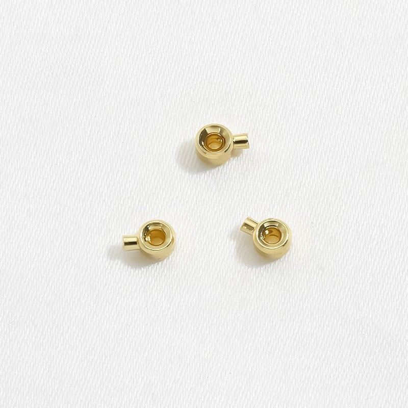 14K Gold Plated Positioning Tube End Clasps | Wholesale DIY Jewelry Findings for Necklaces/Bracelets - Crushable Beads