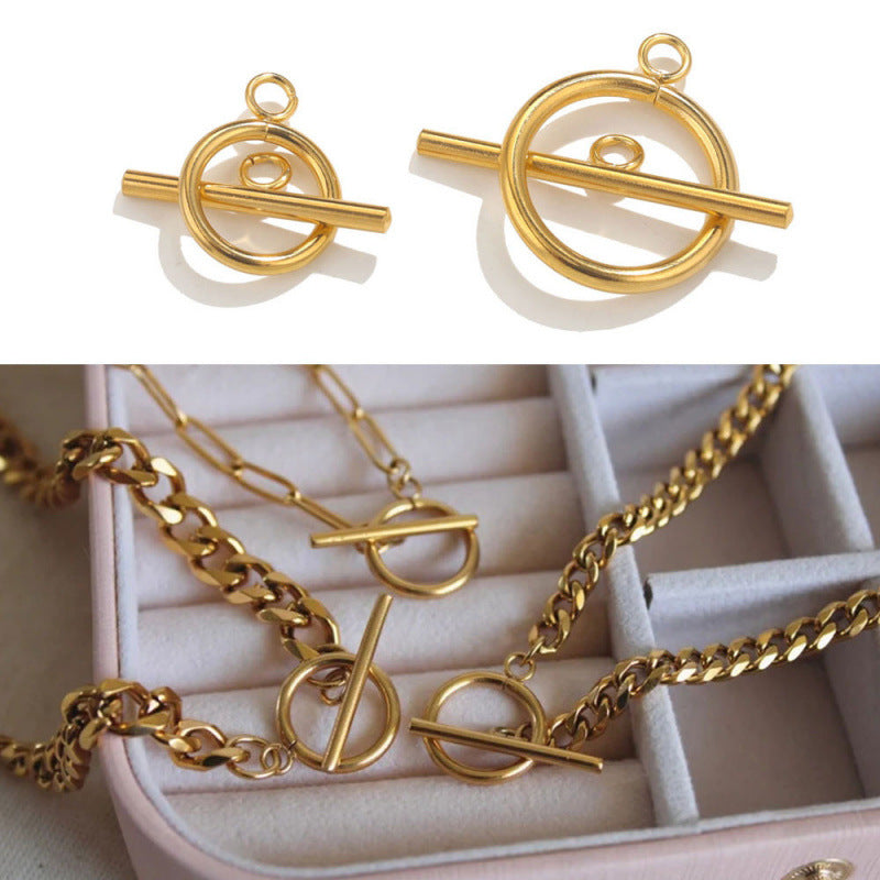 Rust-Proof Stainless Steel OT Clasp | Polished Round End Clasp for DIY Necklaces/Bracelets - Easy-Use Jewelry Findings