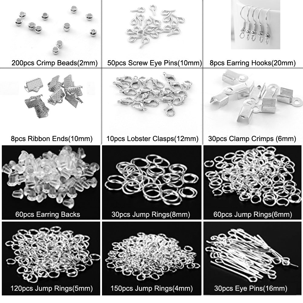 Open ring lobster clasp elastic jewelry tool material kit