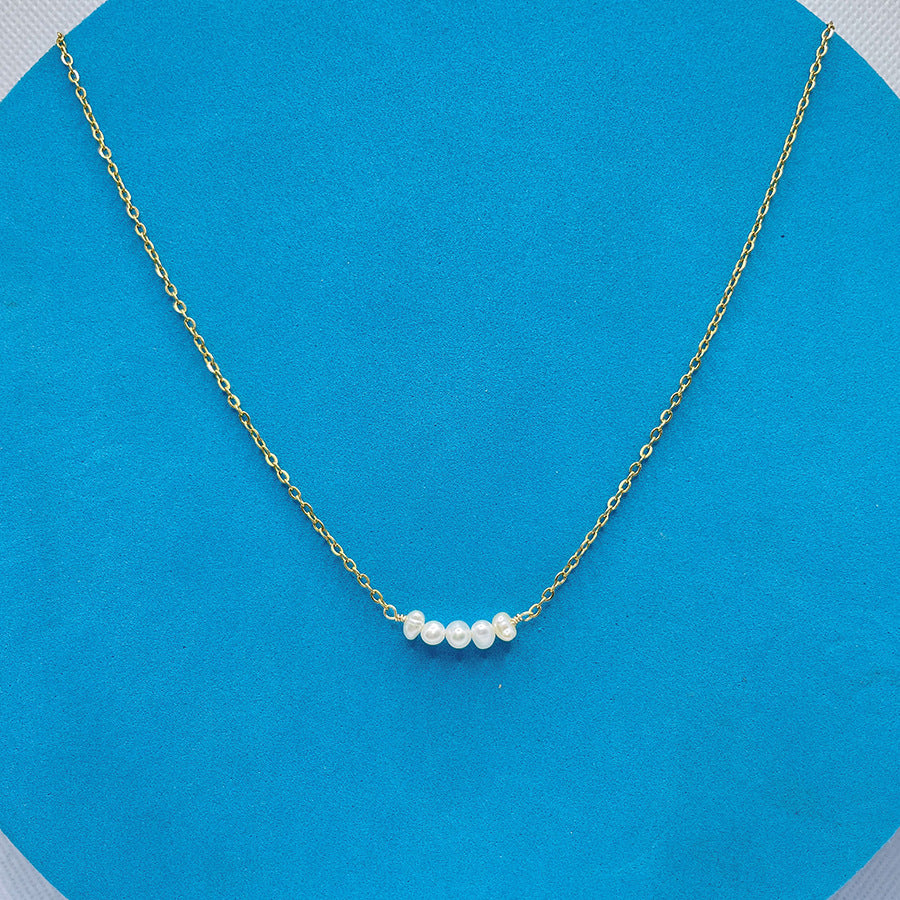 18K Gold Plated Titanium Steel - Tarnish Resistant Natural Freshwater Pearl Necklace