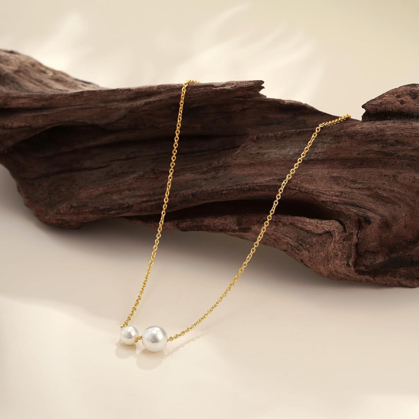 18K Gold Plated Stainless Steel - Pearl Pendant Necklace